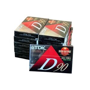 TDK D90 Blank Cassette Tapes Lot of 11 90 Min Normal Bias Type I New Sealed